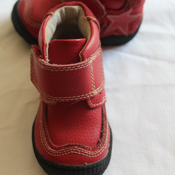 Vincent Leather Red boots for toddler baby… - Picture 3 of 7